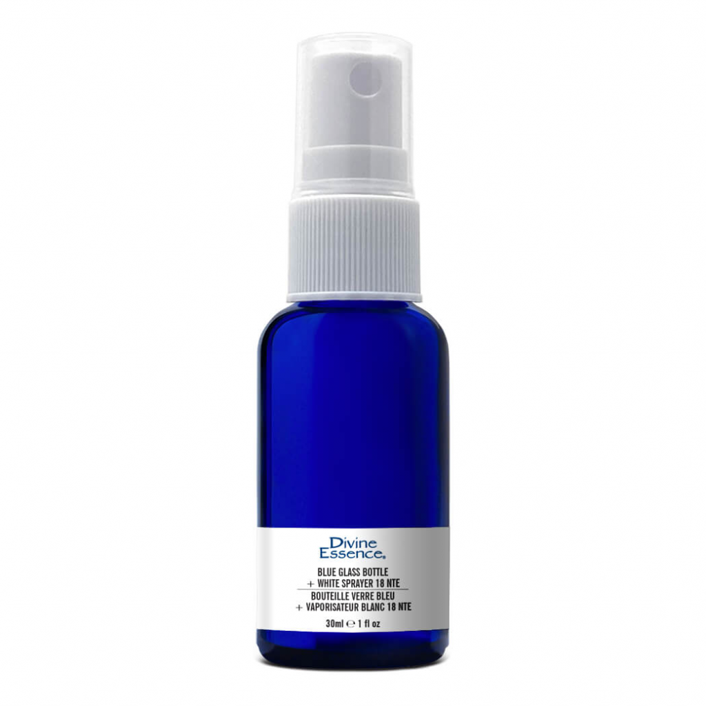 Bl. Glass Bottle 30ml + wht. Spray