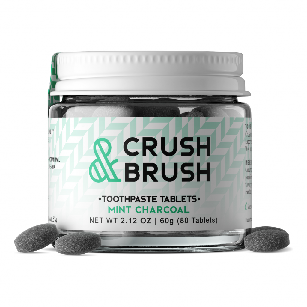 Crush and Brush Charcoal Glass Jar